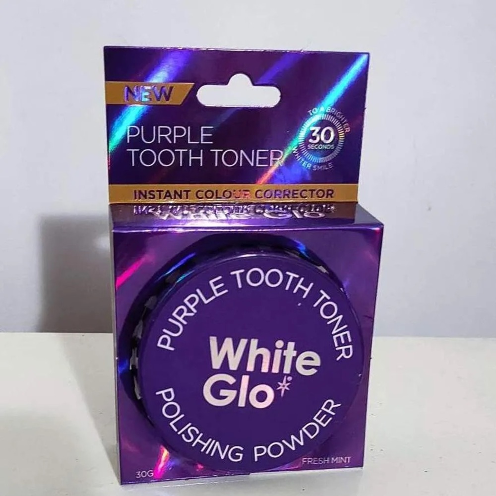 NIB White Glo Purple Tooth Toner Teeth Whitening Polishing Powder 30g